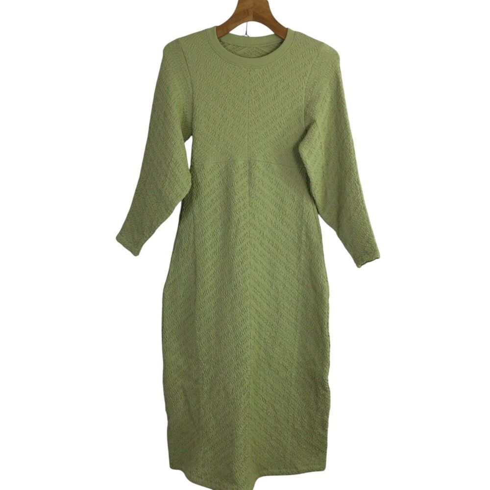 Free People Women's Midi Dress Gabby Seamless Open Back Dried Aloe Size M/L NWT